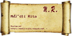 Mádli Rita névjegykártya